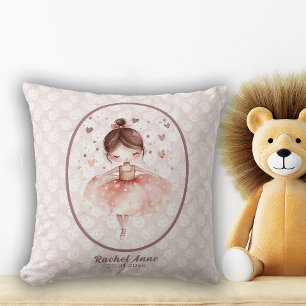 Cute Little Girl Ballerina Nursery Cushion