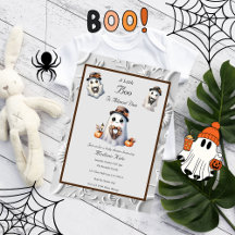 Cute Little Girl Boo Halloween Baby Shower 