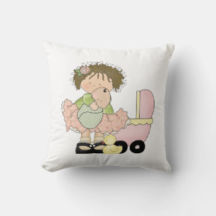 Cute Little Girl/Buggy and Doll Cushion