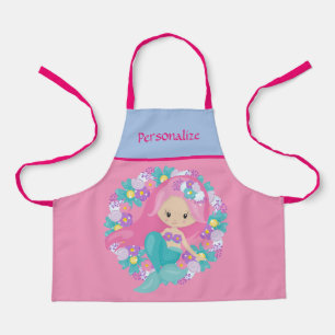 Cute Little Girl Mermaid Child Personalised Apron