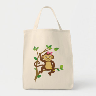 Cute Little Girl Monkey Tote Bag