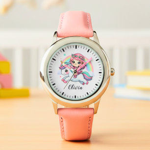 Cute Little Girl on Unicorn Watch