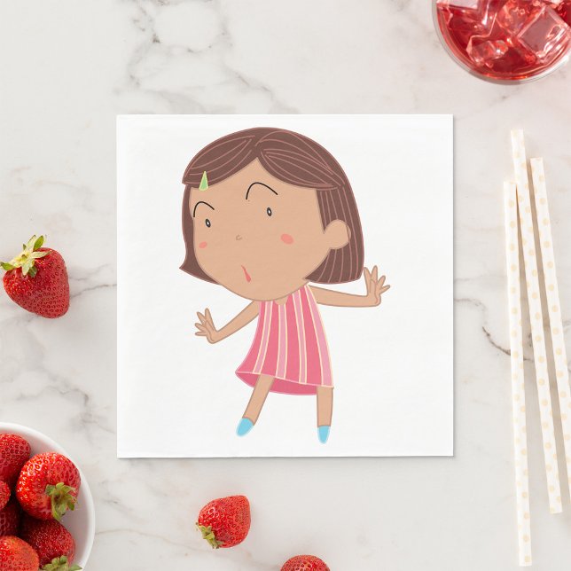 Cute Little Girl Paper Napkins (Creator Uploaded)