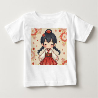 Cute little girl wearing traditional Korean clothi Baby T-Shirt