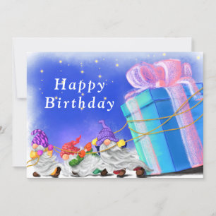 Cute Little Gnomes Bring A Great Gift - Birthday