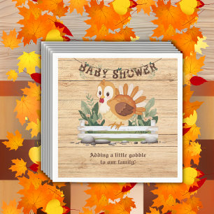 Cute Little Gobble Turkey Baby Shower Napkin