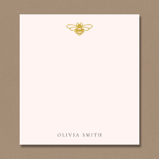 Cute Little Gold Bee Personalised Notepad