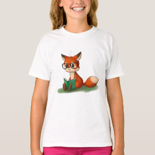 Cute Little Graphic Art Storybook Fox Animal Art  T-Shirt