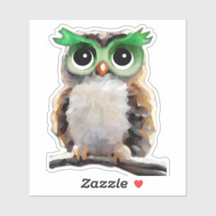 Cute Little Green and Tan Owl