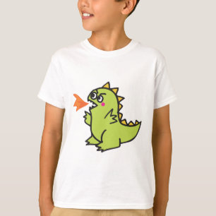 cute little green fire dragon monster T-Shirt