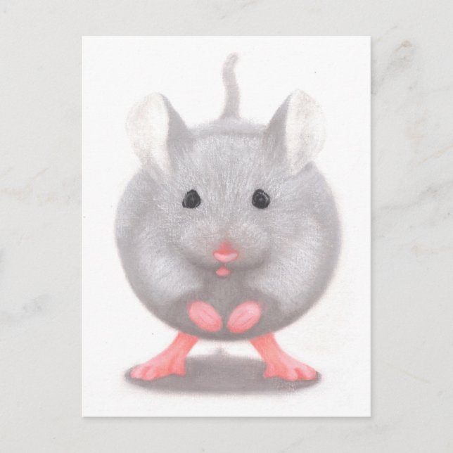 Cute Little Grey Mouse Postcard (Front)