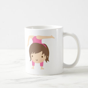 Cute Little Gymnast Girl Gymnastics Pose Coffee Mug