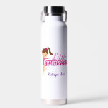 Cute Little Gymnast Pink Custom Gymnastics Kids Water Bottle<br><div class="desc">Pretty pink gymnastics girl gift with a cute brunette child in a leotard next to the words LITTLE GYMNAST in pink. A beautiful personalised present for a gymnastics coach to give to the kids she coaches. Customise with your name in purple script.</div>