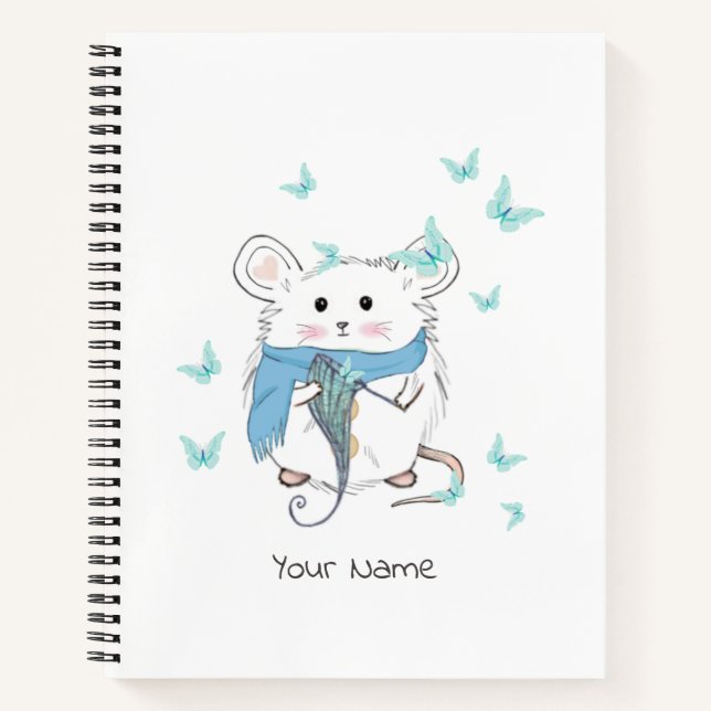 Cute Little Hamster Custom Name Notebook (Front)