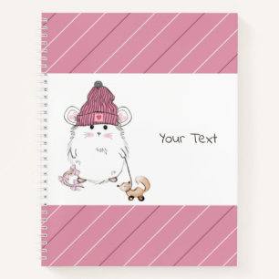 Cute Little Hamster Custom Pink  Notebook