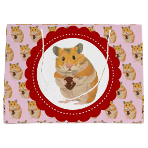 Cute little Hamster holding an Easter Egg Large Gi Gift Bag