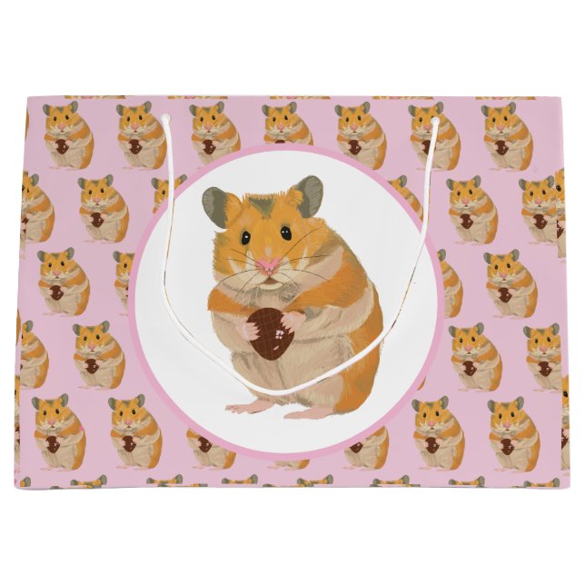 Cute little Hamster holding an Easter Egg Large Gi Gift Bag (Front)
