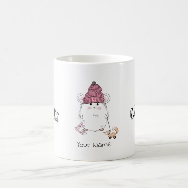 Cute Little Hamster Hot Drinks Custom  Coffee Mug (Center)