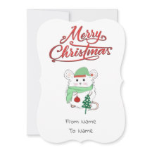 Cute Little Hamster Merry Christmas 