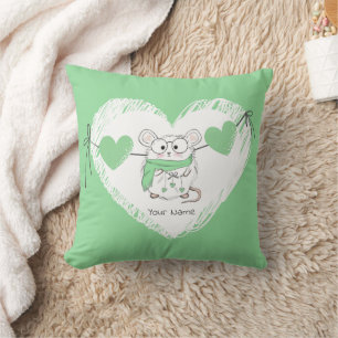 Cute Little Hamster Name Heart Cushion