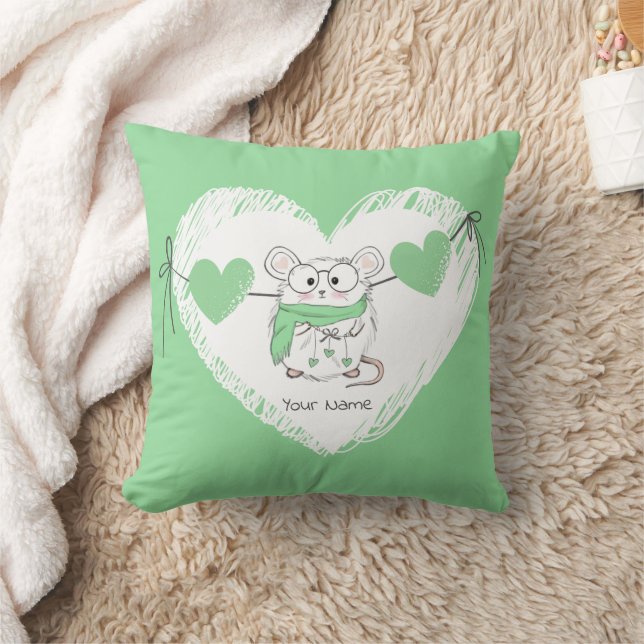 Cute Little Hamster Name Heart Cushion (Blanket)
