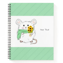 Cute Little Hamster & Sunflowers Green
