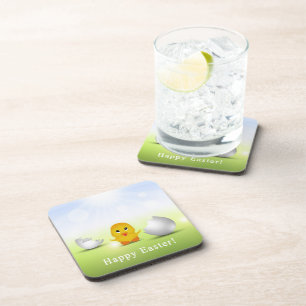 Cute Little Happy Easter Baby Chick Coaster