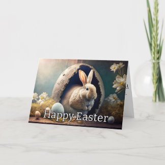 Cute Little Happy Easter Bunny Holiday Card