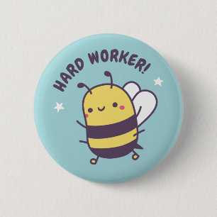 Cute Little Hard Worker Bee 6 Cm Round Badge