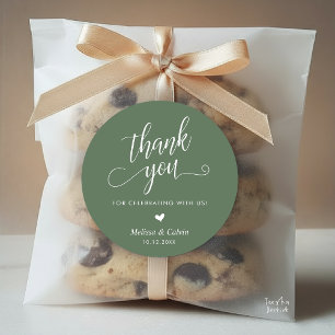 Cute Little Heart Modern Wedding Thank You Gifts Classic Round Sticker