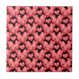 Cute Little Hearts Ceramic Tile