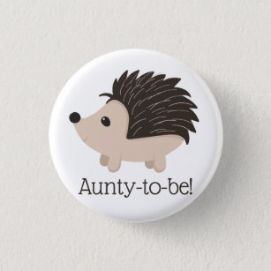 Cute Little Hedgehog   Aunty to be Baby Shower 3 Cm Round Badge