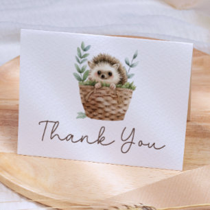 Cute Little Hedgehog Baby Shower Thank You Card