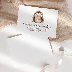 Cute Little Hedgehog Books for Baby Shower Enclosure Card