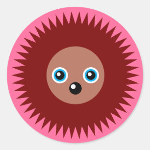 Cute little hedgehog classic round sticker