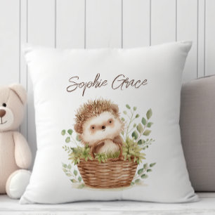 Cute Little Hedgehog New Baby Shower Nursery Gift Cushion
