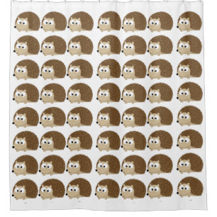 Cute Little Hedgehog Pattern Shower Curtain