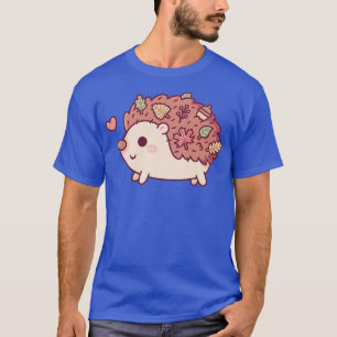 Cute Little Hedgehog With Autumn Leaves And Acorn T-Shirt