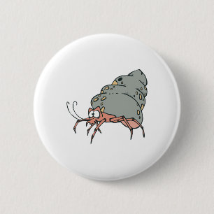 cute little hermit crab 6 cm round badge