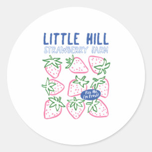 Cute Little Hill Strawberry Farm Art Classic Round Sticker