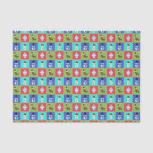 Cute Little Holiday Animals Polar Bear Kitty Art Tissue Paper