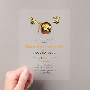 Cute Little Honeybee With Sweet Honey Baby Shower Acrylic Invitations