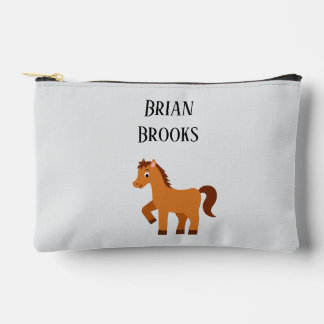 Cute little horse custom name accessory pouch