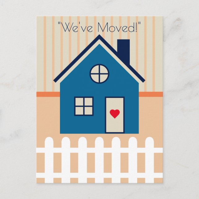 Cute Little House New Home Moving Announcement (Front)