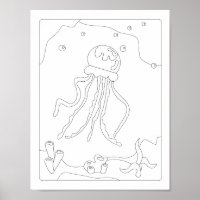 Cute Little Jellyfish Antistress Colouring book P