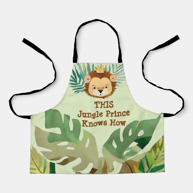 Cute Little Jungle Lion Birthday Apron (Front)