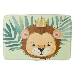 Cute Little Jungle Lion Birthday Bath Mat