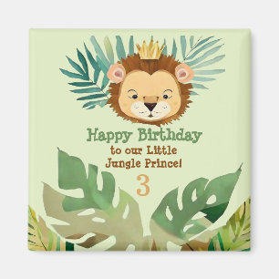 Cute Little Jungle Lion Birthday Magnet