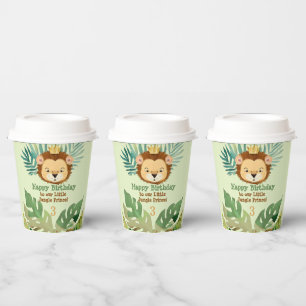Cute Little Jungle Lion Birthday Paper Cups