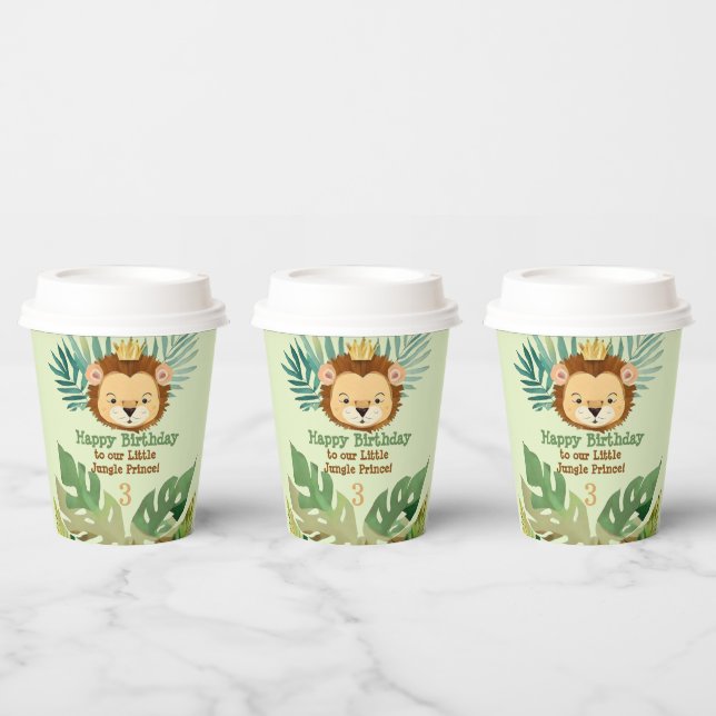 Cute Little Jungle Lion Birthday Paper Cups (Multi)